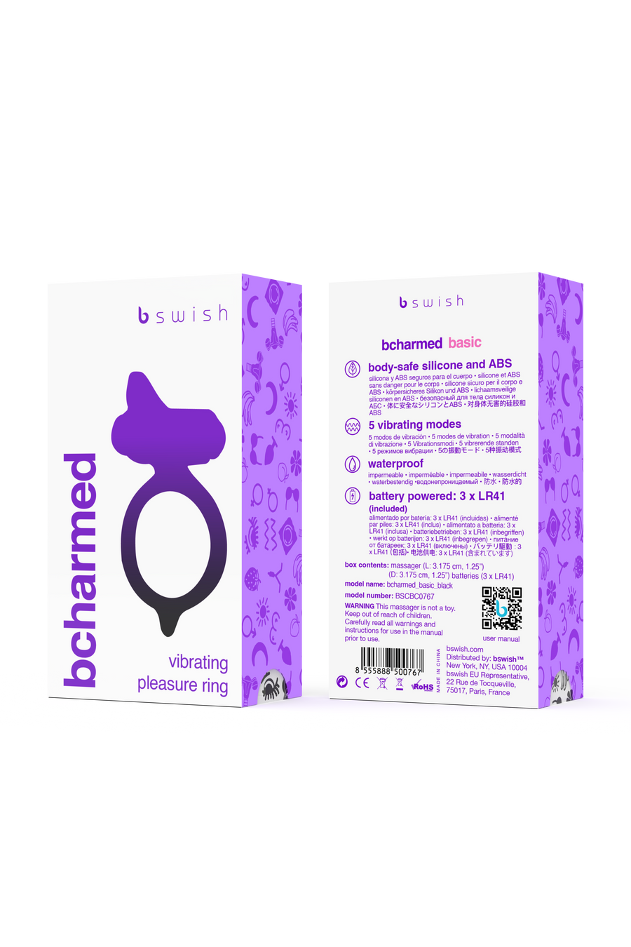 Bcharmed Basic Cock Ring Black Packaging 2